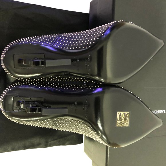 Opyum 110 YSL Logo Heel Leather Pump with Studs - Picture 7 of 8